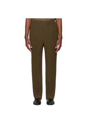 HOMME PLISSÉ ISSEY MIYAKE Khaki Tuxedo Pleats Trousers