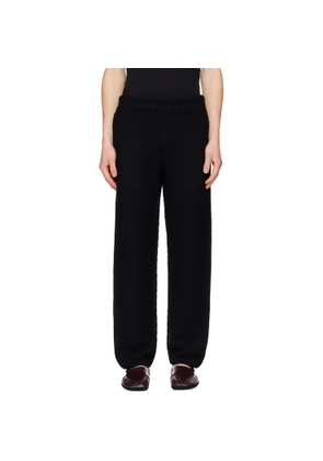 HOMME PLISSÉ ISSEY MIYAKE Black Rustic Knit Sweatpants