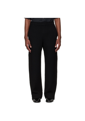 HOMME PLISSÉ ISSEY MIYAKE Black Rustic Knit Trousers