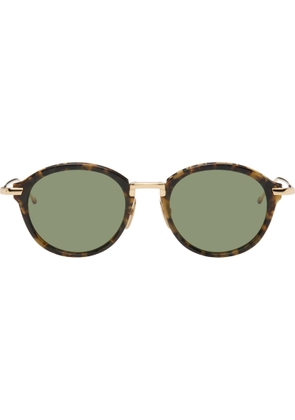 Thom Browne Brown & Gold Acetate & Titanium Round Sunglasses