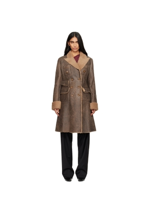 Vivienne Westwood Brown Waisted Db Shearling Coat