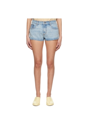 Rhude SSENSE Exclusive Blue Denim Shorts