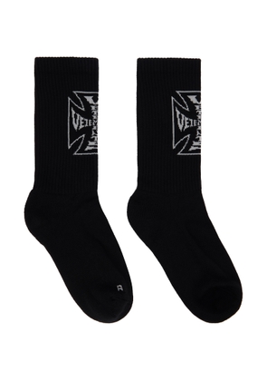 VETEMENTS Black Biker Cross Logo Socks
