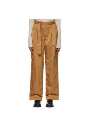 DEVEAUX NEW YORK Tan Cinch Belt Trousers