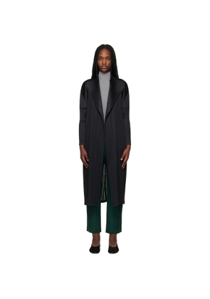 PLEATS PLEASE ISSEY MIYAKE Black Facade Coat