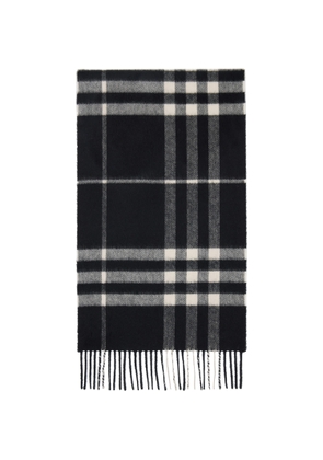 Burberry Black Check Cashmere Scarf