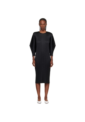 PLEATS PLEASE ISSEY MIYAKE Black Skyline Midi Dress
