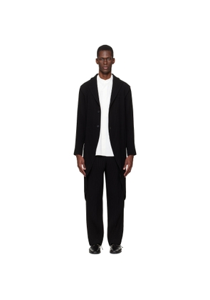 HOMME PLISSÉ ISSEY MIYAKE Black Tuxedo Pleats Coat