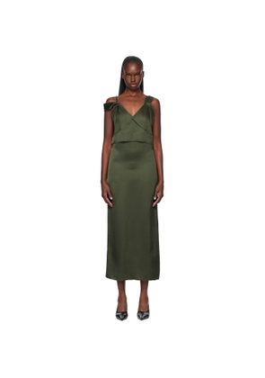 TOTEME Green V-Neck Slip Maxi Dress