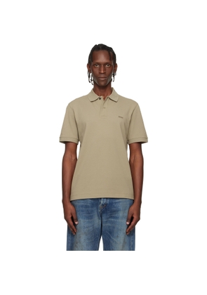 BOSS Beige Pallas Cotton Piqué Embroidered Logo Polo