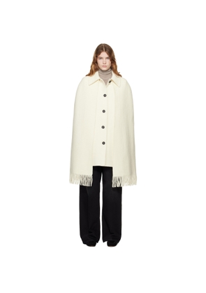 TOTEME Off-White Fringe Cape Coat