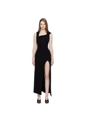 Mugler Black Hooded Sleeveless Maxi Dress