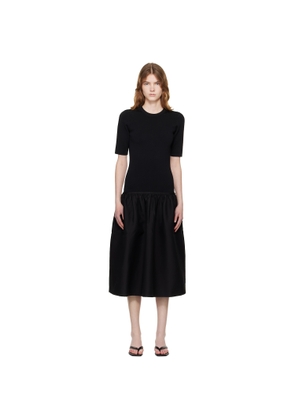 TOTEME Black Twinflower Tee Midi Dress