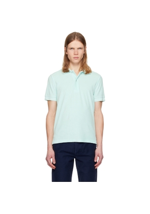 TOM FORD Blue Towelling Short Sleeve Polo