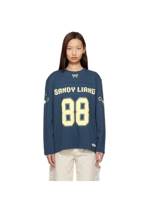 Sandy Liang Navy Princeton Long Sleeve T-shirt