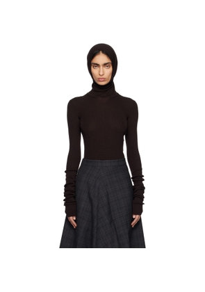 MARIE ADAM-LEENAERDT Brown Balaclava Sweater