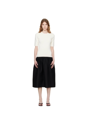 TOTEME Off-White & Black Twinflower Tee Midi Dress