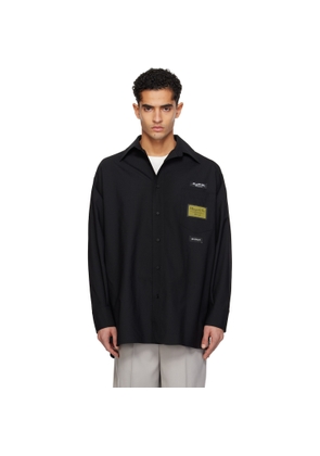 MM6 Maison Margiela Black Tailored Wool-Blend Shirt