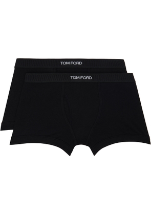 TOM FORD Two-Pack Black Cotton Boxer Briefs