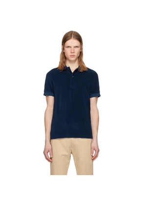 TOM FORD Navy Towelling Short Sleeve Polo