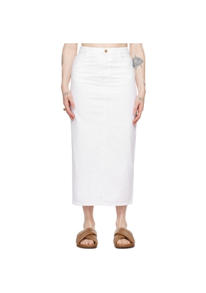 TOVE White Sera Denim Midi Skirt