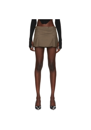 BONBOM Brown Pleated Miniskirt