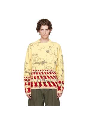 JW Anderson Yellow Print Jacquard Sweater
