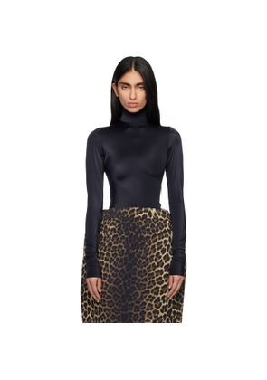 MARIE ADAM-LEENAERDT Black High Neck Body Zip Cover Top