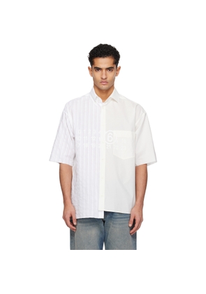 MM6 Maison Margiela Off-White Two-Tone Cotton Poplin Shirt