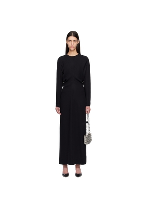 TOTEME Black Long-Sleeve Slouch Waist Maxi Dress