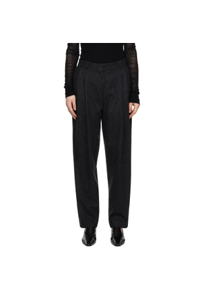 TOTEME Gray Double-Pleated Tailored Trousers