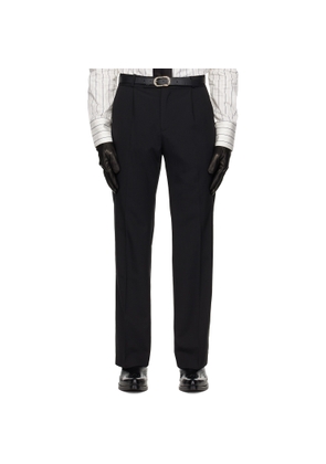 Ernest W. Baker Black Pleated Straight Fit Trousers