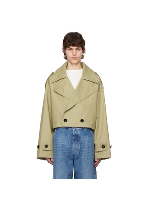 Bottega Veneta Beige Fine Compact Cotton Twill Trench Coat