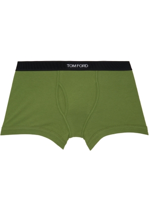 TOM FORD Green Cotton Boxer Briefs