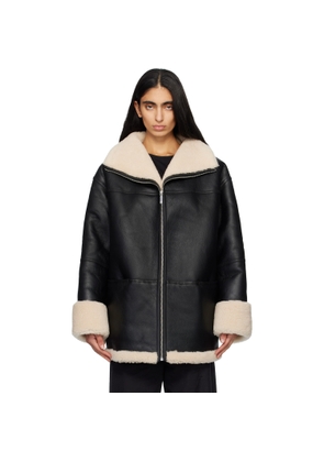 TOTEME Black Signature Shearling Jacket