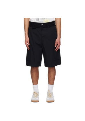 MM6 Maison Margiela Black Raw Edge Cargo Shorts