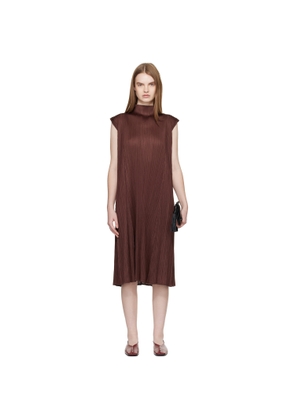 PLEATS PLEASE ISSEY MIYAKE Brown Monthly Colors November Midi Dress
