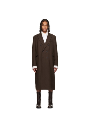 Dries Van Noten Brown Wool Coat