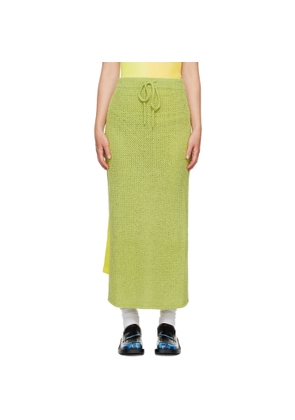 The Elder Statesman Green Selerino Net Midi Skirt