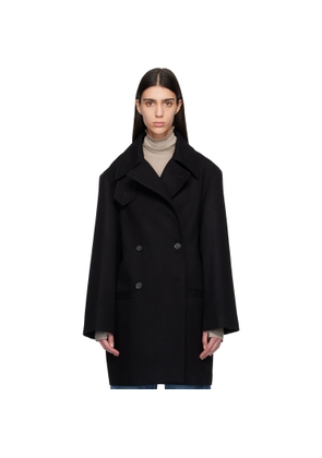 TOTEME Black Broad Peacoat