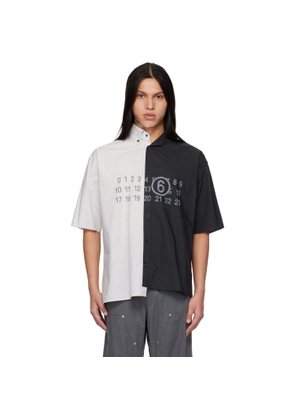 MM6 Maison Margiela White & Black Short-Sleeved Shirt