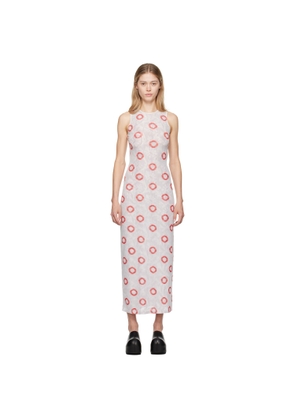 Eckhaus Latta White & Red Duet Maxi Dress