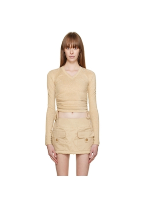 BONBOM Beige Hee Long Sleeve T-Shirt