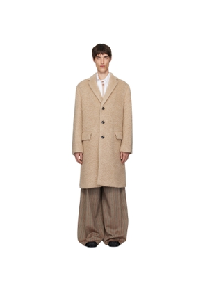 Dries Van Noten Beige Mohair Coat