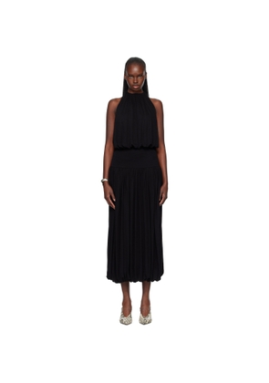 TOTEME Black Soft Gathered Midi Dress