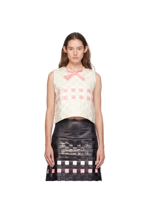 SUPER YAYA Off-White Laila Multiweave Tank Top