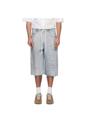 MM6 Maison Margiela Blue Drawstring Denim Shorts