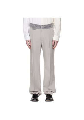 MM6 Maison Margiela Gray Replaced Waist Wool Trousers