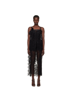 Dolce&Gabbana Black Calf-Length Chantilly Lace Midi Dress