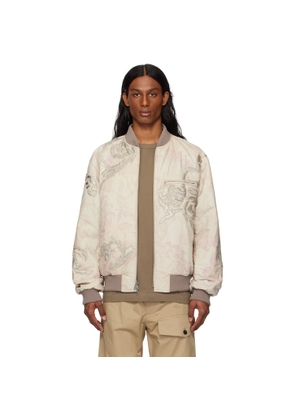 Dries Van Noten Off-White & Pink Floral Reversible Bomber Jacket